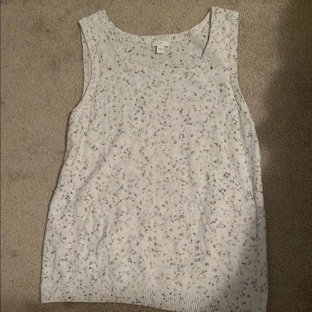 J-Jill White Speckled Sleeveless Top